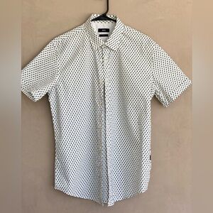 Hugo Boss Man’s SLIM-FIT SHIRT IN PRINTED Short Sleeve Size L